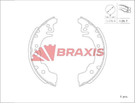 Braxis AC0152 - Комплект тормозных колодок, барабанные unicars.by