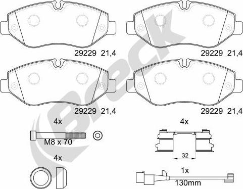 Breck 29229 00 703 00 - Тормозные колодки, дисковые, комплект unicars.by