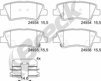 Breck 24934 00 702 00 - Тормозные колодки, дисковые, комплект unicars.by