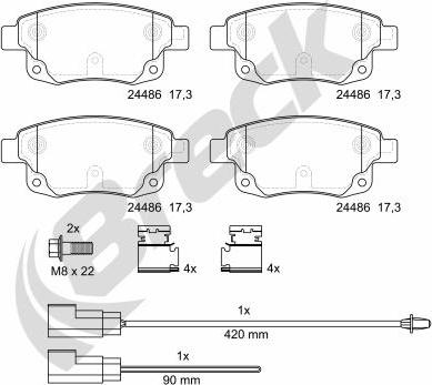 Breck 24486 00 702 10 - Тормозные колодки, дисковые, комплект unicars.by