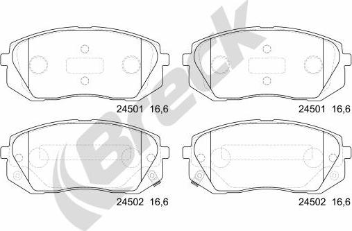 Breck 24501 00 701 00 - Тормозные колодки, дисковые, комплект unicars.by