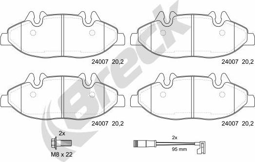 Breck 24007 00 703 00 - Тормозные колодки, дисковые, комплект unicars.by