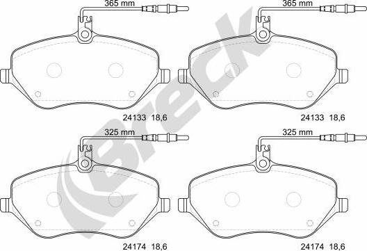 Breck 24133 00 701 10 - Тормозные колодки, дисковые, комплект unicars.by