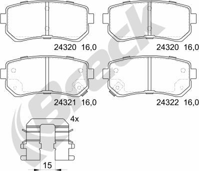 Breck 24320 00 704 10 - Тормозные колодки, дисковые, комплект unicars.by