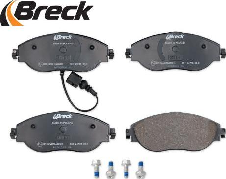 Breck 24738 00 551 10 - Тормозные колодки, дисковые, комплект unicars.by