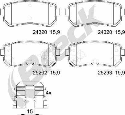 Breck 25292 00 702 00 - Тормозные колодки, дисковые, комплект unicars.by