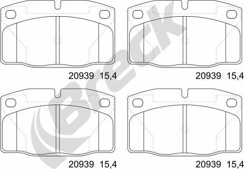 Breck 20939 00 702 00 - Тормозные колодки, дисковые, комплект unicars.by