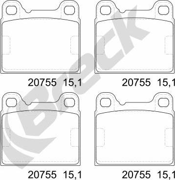 Breck 20755 00 704 00 - Тормозные колодки, дисковые, комплект unicars.by