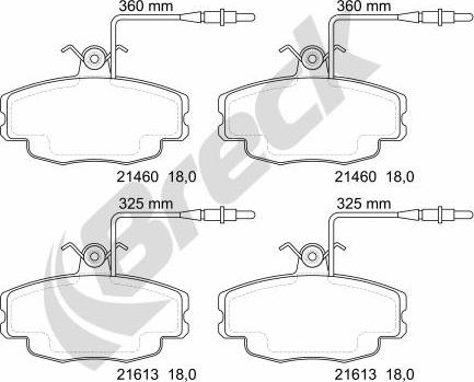 Breck 21460 00 702 10 - Тормозные колодки, дисковые, комплект unicars.by