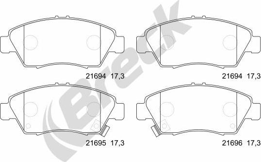 Breck 21694 00 701 10 - Тормозные колодки, дисковые, комплект unicars.by