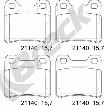 Breck 21140 00 704 00 - Тормозные колодки, дисковые, комплект unicars.by