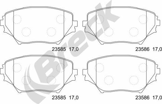 Breck 23585 00 701 00 - Тормозные колодки, дисковые, комплект unicars.by