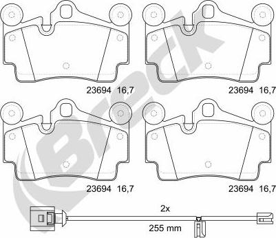 Breck 23694 00 553 00 - Тормозные колодки, дисковые, комплект unicars.by