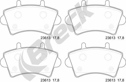 Breck 23613 00 703 00 - Тормозные колодки, дисковые, комплект unicars.by