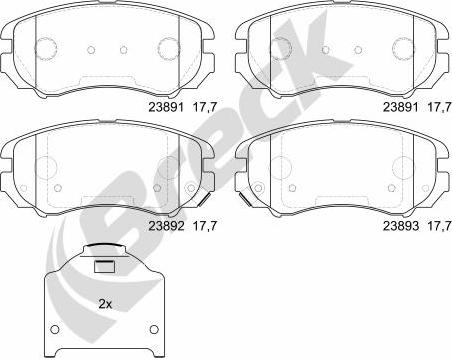 Breck 23891 00 701 10 - Тормозные колодки, дисковые, комплект unicars.by