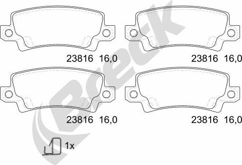 Breck 23816 00 704 10 - Тормозные колодки, дисковые, комплект unicars.by