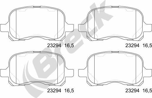 Breck 23294 00 701 00 - Тормозные колодки, дисковые, комплект unicars.by