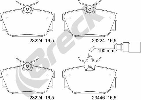 Breck 23224 00 702 10 - Тормозные колодки, дисковые, комплект unicars.by