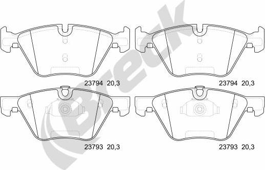 Breck 23794 00 701 00 - Тормозные колодки, дисковые, комплект unicars.by