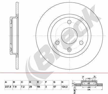 Breck BR 052 SA100 - Тормозной диск unicars.by