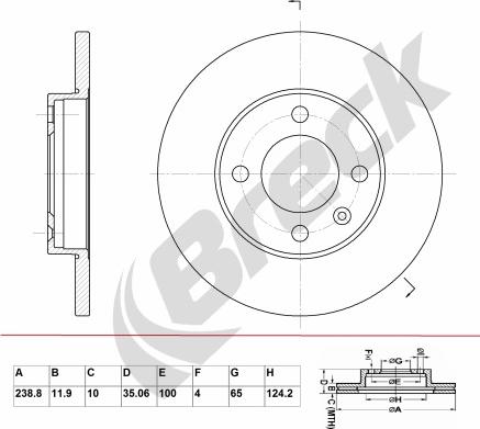 Breck BR 011 SA100 - Тормозной диск unicars.by