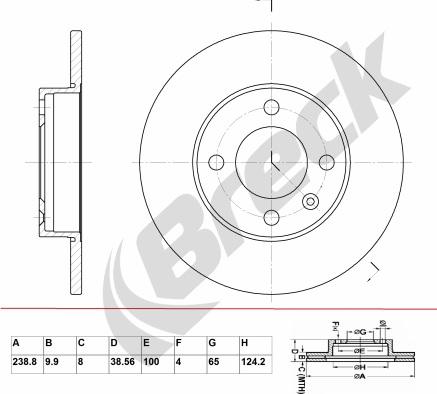 Breck BR 018 SA100 - Тормозной диск unicars.by