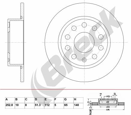 Breck BR 029 SA100 - Тормозной диск unicars.by