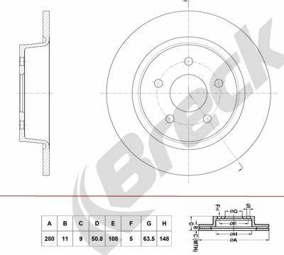 Breck BR 072 SA100 - Тормозной диск unicars.by