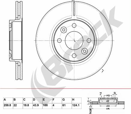 Breck BR 347 VA100 - Тормозной диск unicars.by