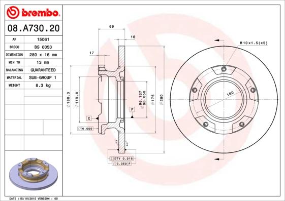 Breco BS 6053 - Тормозной диск unicars.by