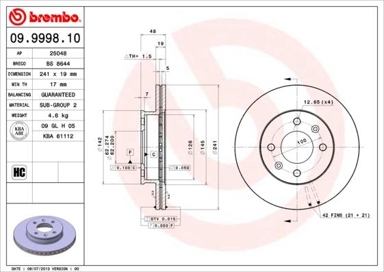 Breco BS 8644 - Тормозной диск unicars.by