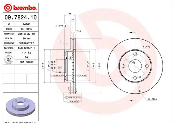 Breco BS 8355 - Тормозной диск unicars.by