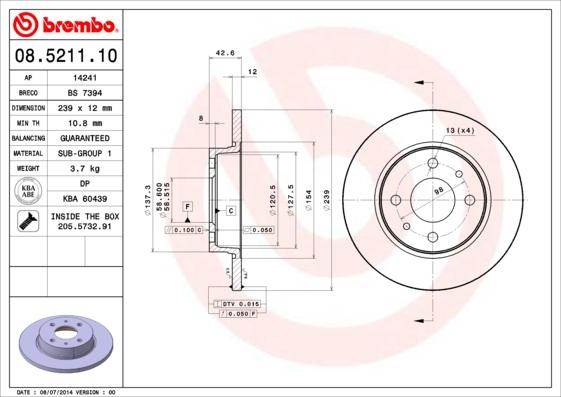 Breco BS 7394 - Тормозной диск unicars.by