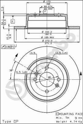 Breco BS 7259 - Тормозной диск unicars.by