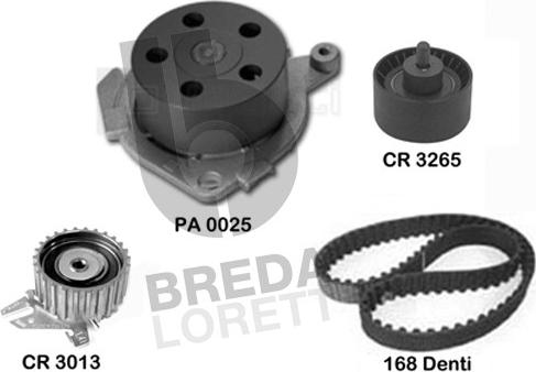 Breda Lorett KPA0590A - Водяной насос + комплект зубчатого ремня ГРМ unicars.by