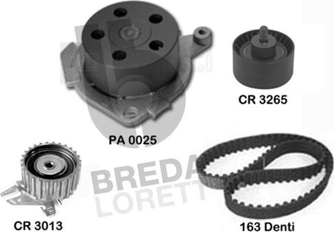 Breda Lorett KPA0588A - Водяной насос + комплект зубчатого ремня ГРМ unicars.by