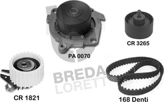 Breda Lorett KPA0096A - Водяной насос + комплект зубчатого ремня ГРМ unicars.by