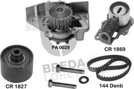 Breda Lorett KPA0124A - Водяной насос + комплект зубчатого ремня ГРМ unicars.by