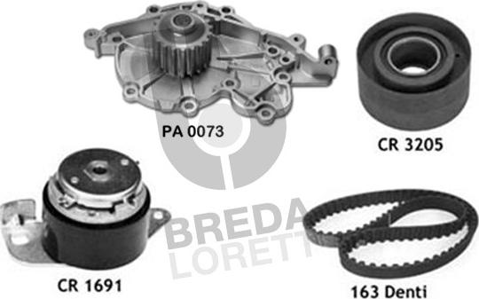 Breda Lorett KPA0398A - Водяной насос + комплект зубчатого ремня ГРМ unicars.by