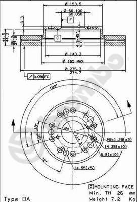 Brembo 09.9178.10 - Тормозной диск unicars.by