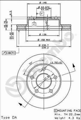 Brembo 09.4914.40 - Тормозной диск unicars.by