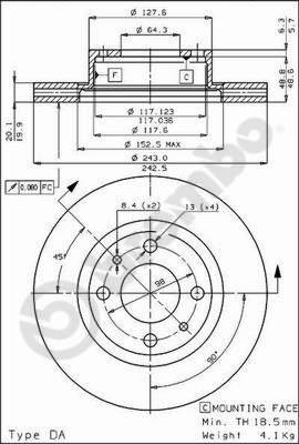 Brembo 09.4289.20 - Тормозной диск unicars.by