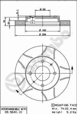 Brembo 09.5640.75 - Тормозной диск unicars.by