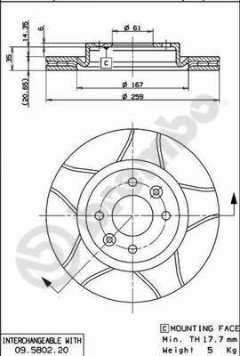 Brembo 09.5802.76 - Тормозной диск unicars.by