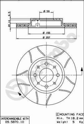 Brembo 09.5870.75 - Тормозной диск unicars.by