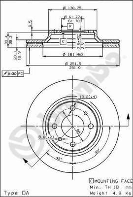 Brembo 09.5307.10 - Тормозной диск unicars.by