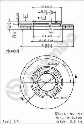 Brembo 09.5214.10 - Тормозной диск unicars.by