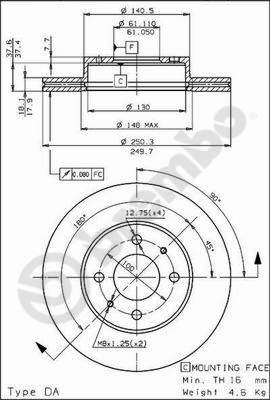 Brembo 09.5746.10 - Тормозной диск unicars.by