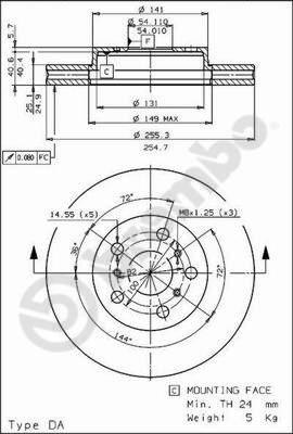 Brembo 09.5712.10 - Тормозной диск unicars.by