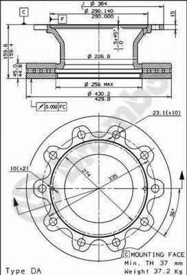 Brembo 09.8472.10 - Тормозной диск unicars.by